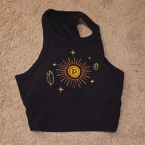 Pure Barre Bra Top with Sun and Crystal Design